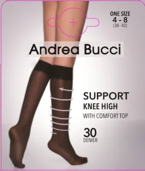 Andrea Bucci Support Knee Highs 30 Denier DVT Socks