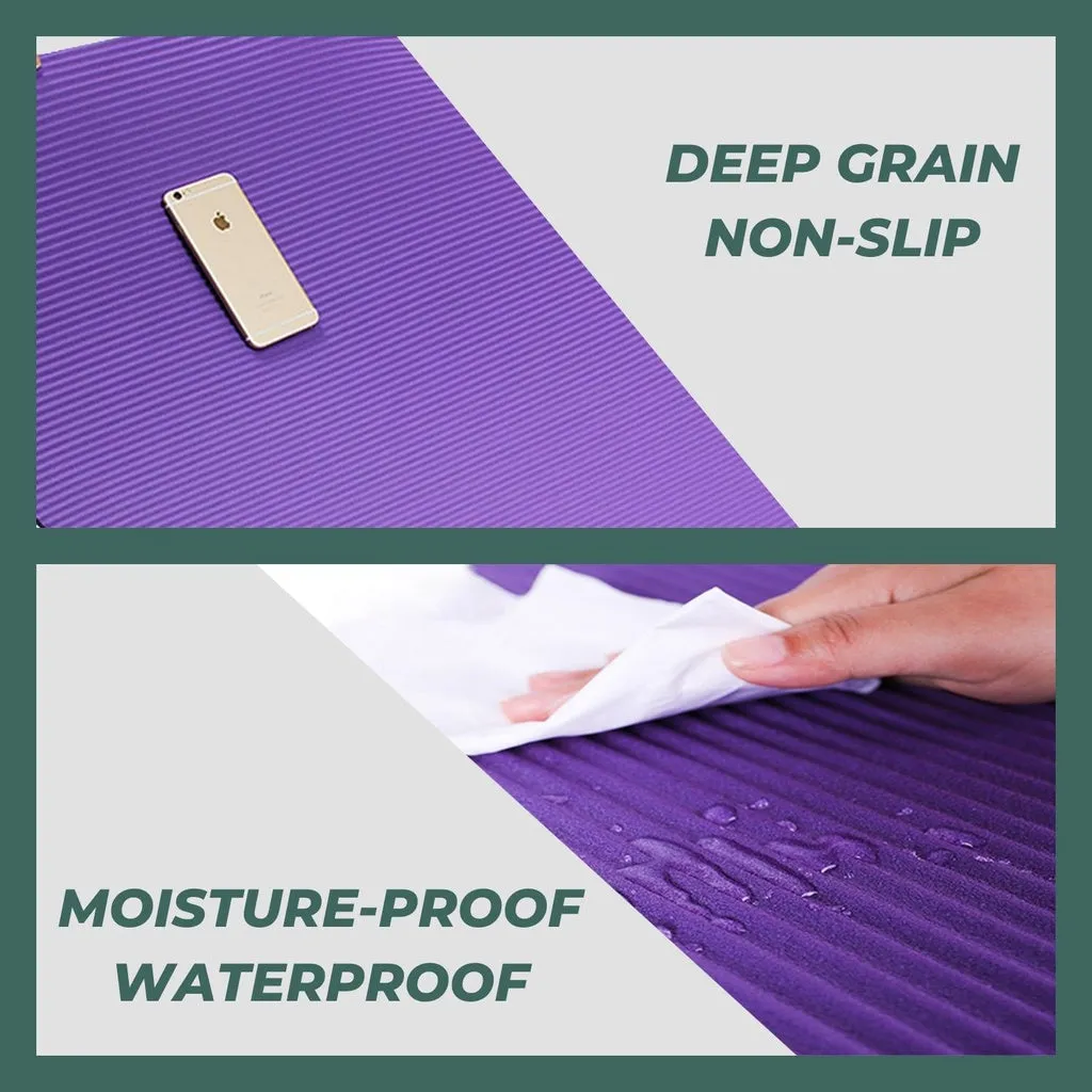 Verpeak Non-Slip NBR Yoga Mat 1.5CM Thick in Green with Convenient Carry Strap