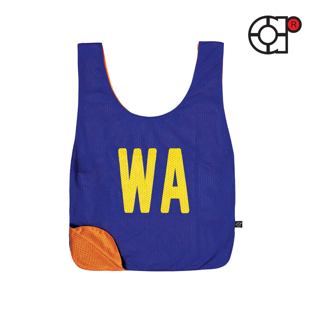 ARORA MICROFIBER MESH NETBALL REVERSIBLE SENIOR & JUNIOR SET (ROYAL/ORANGE)