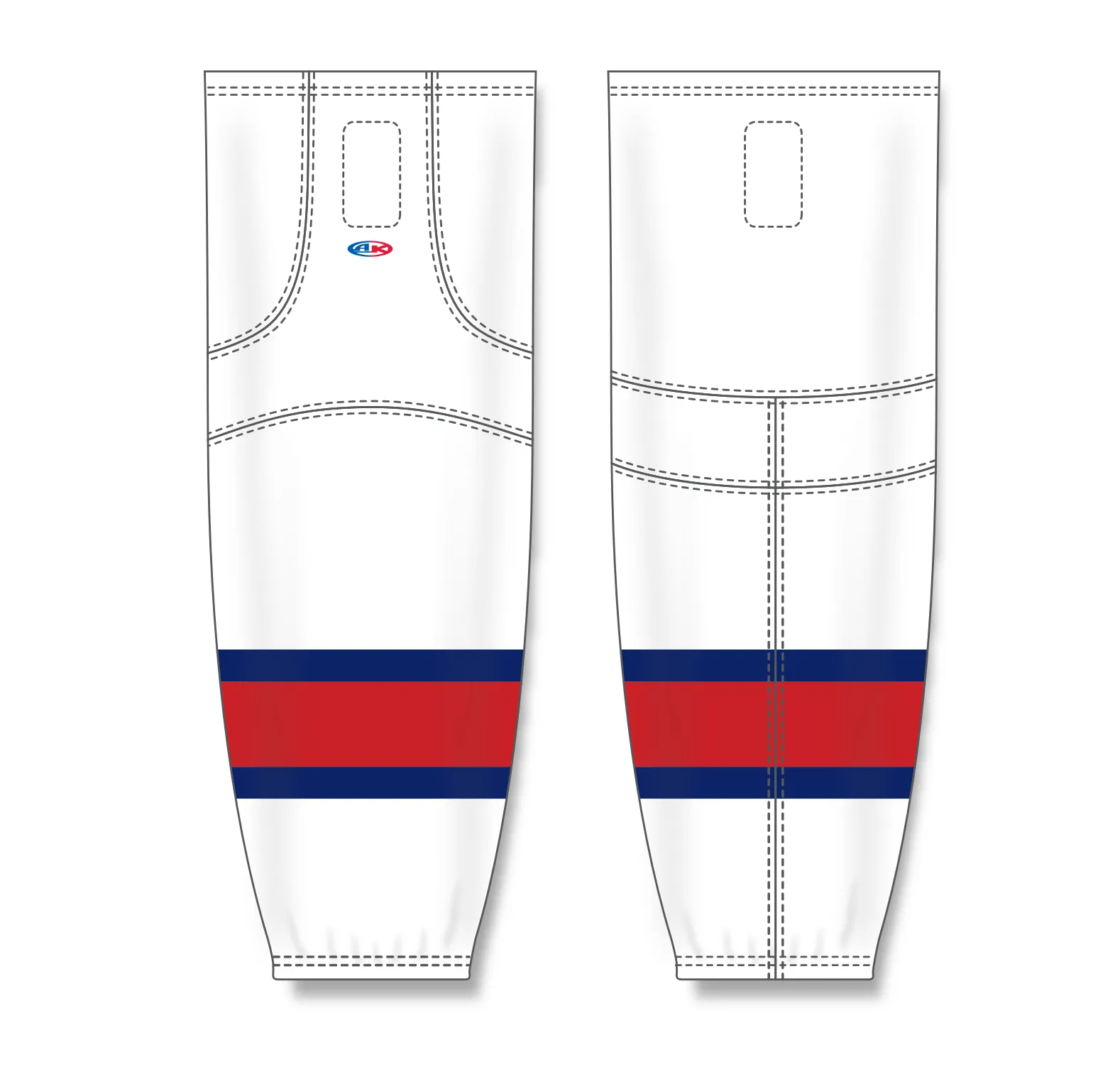 Athletic Knit (AK) HS2100-765 White/Navy/Red Mesh Ice Hockey Socks