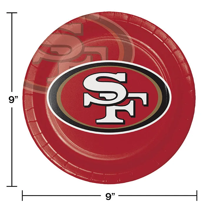 Bulk San Francisco 49ers Paper Dinner Plates (96 per Case)