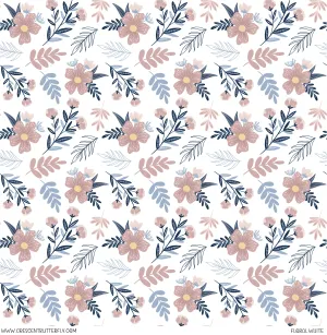 Floral White Printed Vinyl Sheet/Wrap