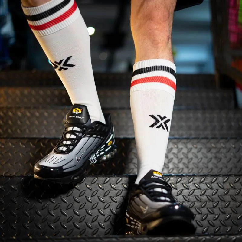 Football Socks, Top, White/Red/Black