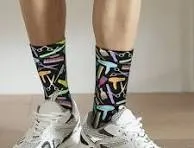 Hip And Humorous Unisex Crew Socks With 3D Fake Hair Print