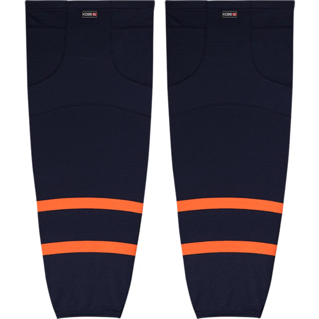Kobe Sportswear K3GS11R Pro Series Edmonton Oilers Third Navy Mesh Ice Hockey Socks