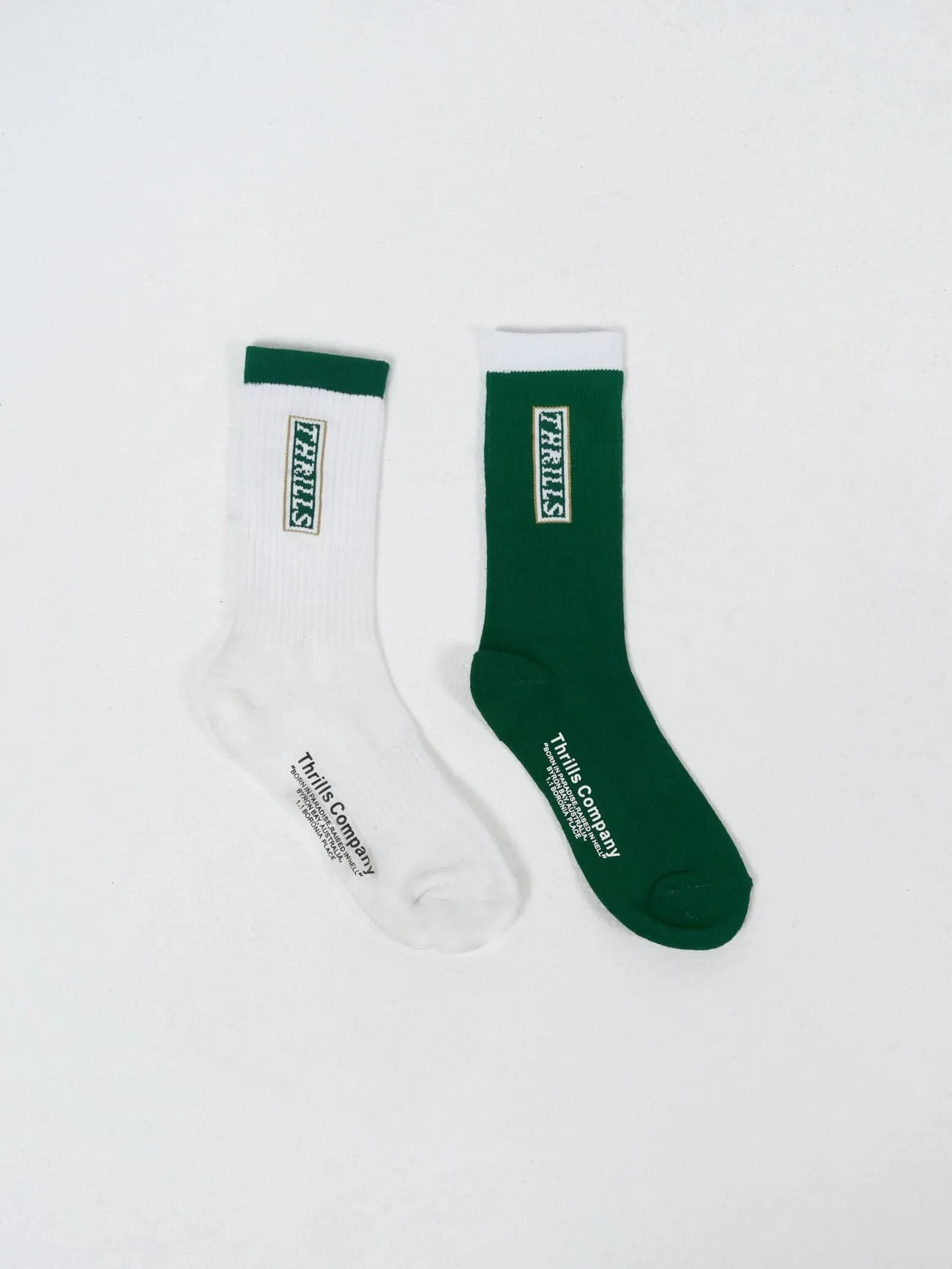 Lucky Strikes Twice 2 Pack Socks - White-Hunter Green