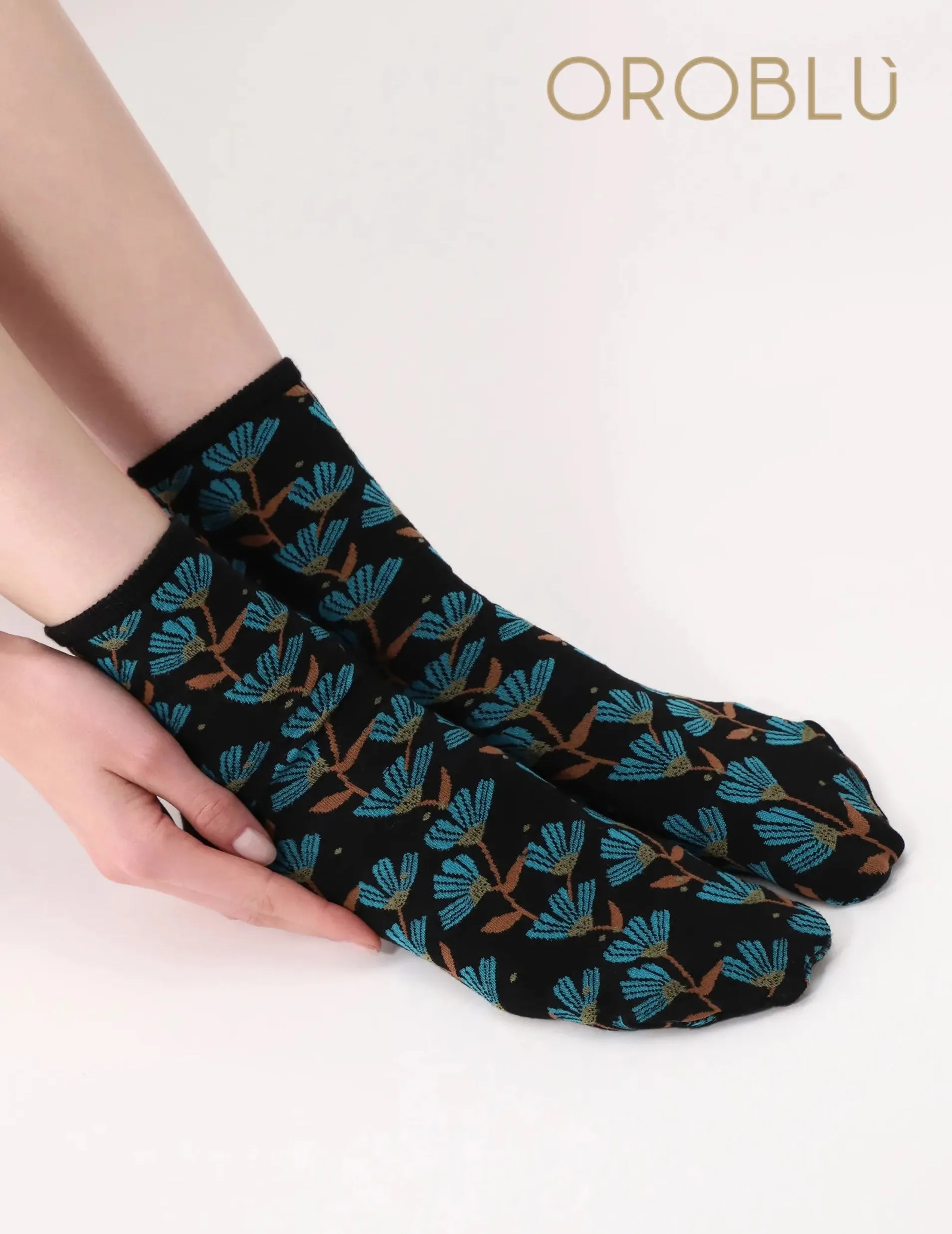 Oroblu Sale In Bloom Socks Black/Cobalto VOBC67520