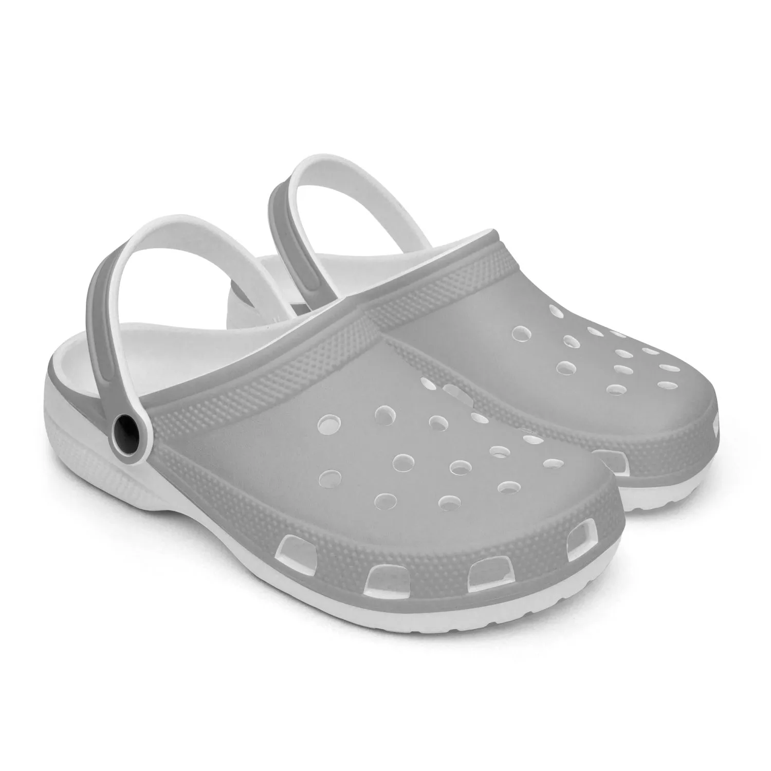 Pastel Grey Color Unisex Clogs, Best Slip On Sandals, Best Solid Grey Color Unisex Classic Lightweight Best Sandals For Men or Women