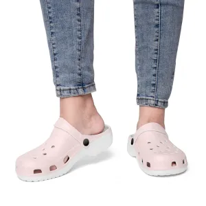 Pastel Pink Color Unisex Clogs, Best Solid Pastel Pink Color Unisex Classic Lightweight Best Sandals For Men or Women