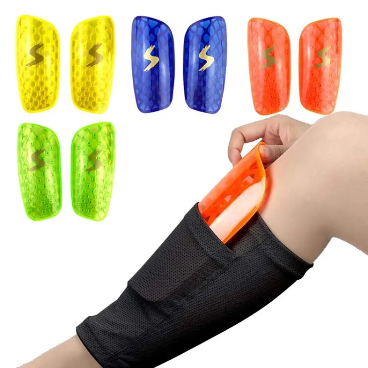 TPR Honeycomb Transparent Leg Protection Plug Board Football Protection Gear(Blue S)