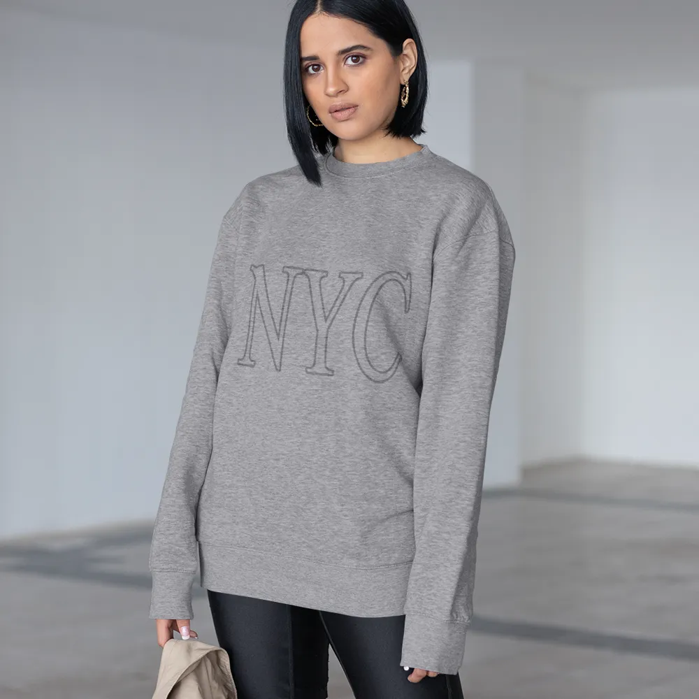 Womens Gray NYC Crewneck Sweatshirt